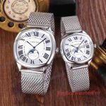 Replica Drive De Cartier Moon Phases Watch - Silver Dial Couples Watches